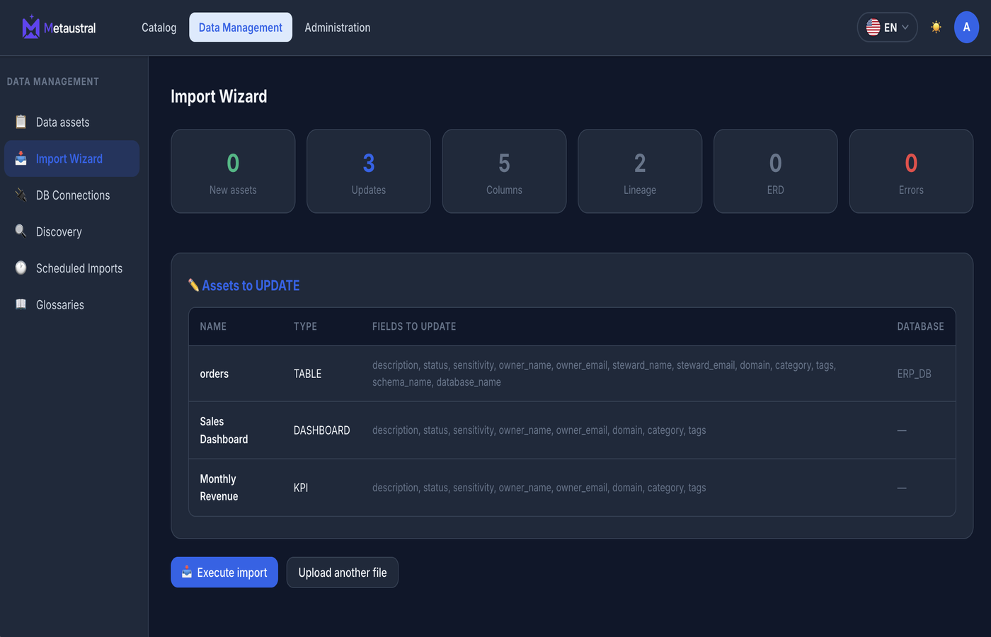 Import Wizard — step 2 preview
